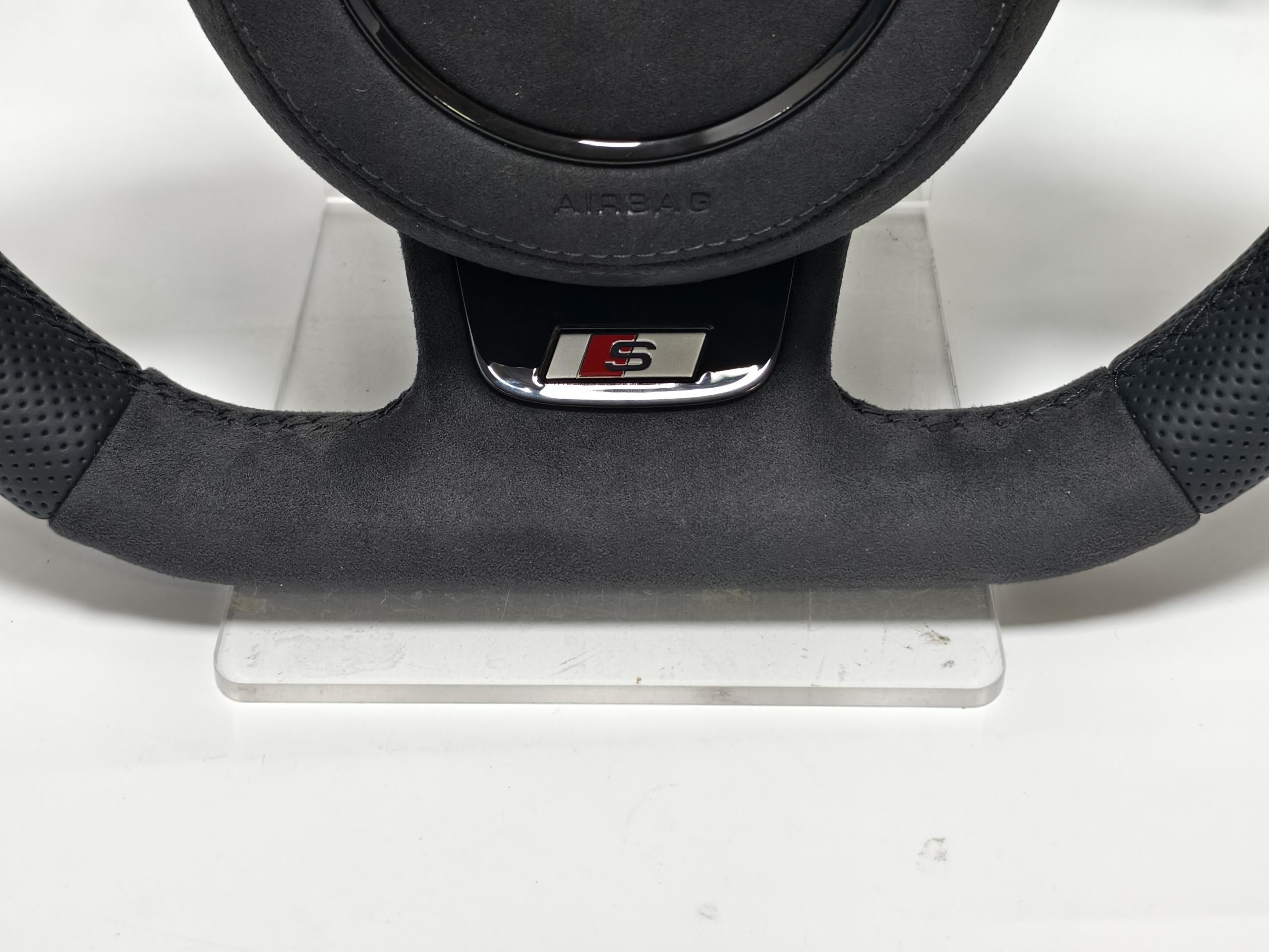 Audi Performance Lenkrad Flat-Bottom Alcantara & Perforiertes Leder – Custom Upgrade für A3, A4 B8, A5, A6 C7, Q3, TT