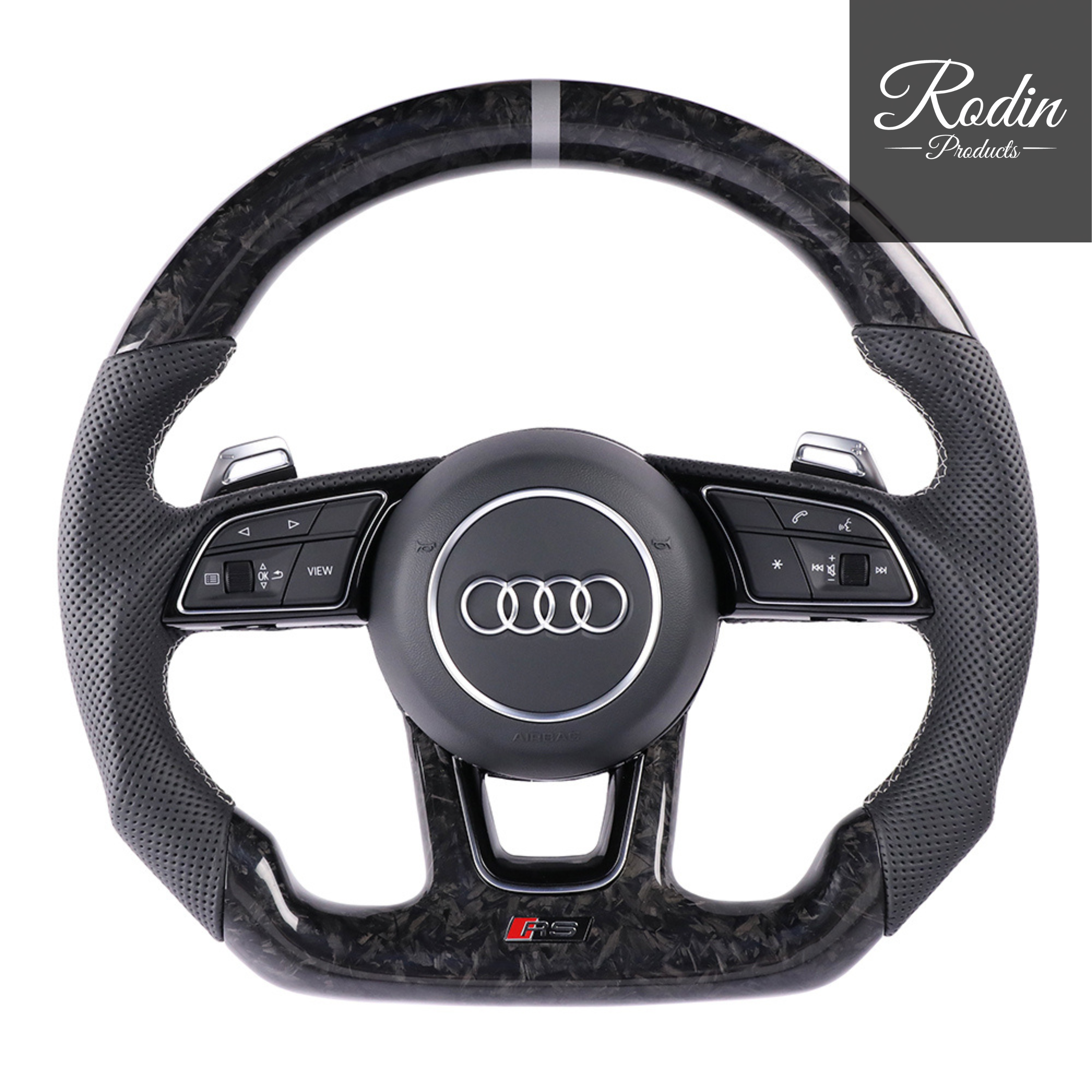 Audi RS Performance Forged Carbon Lenkrad – C8 Plattform – Frontansicht von Rodin Products