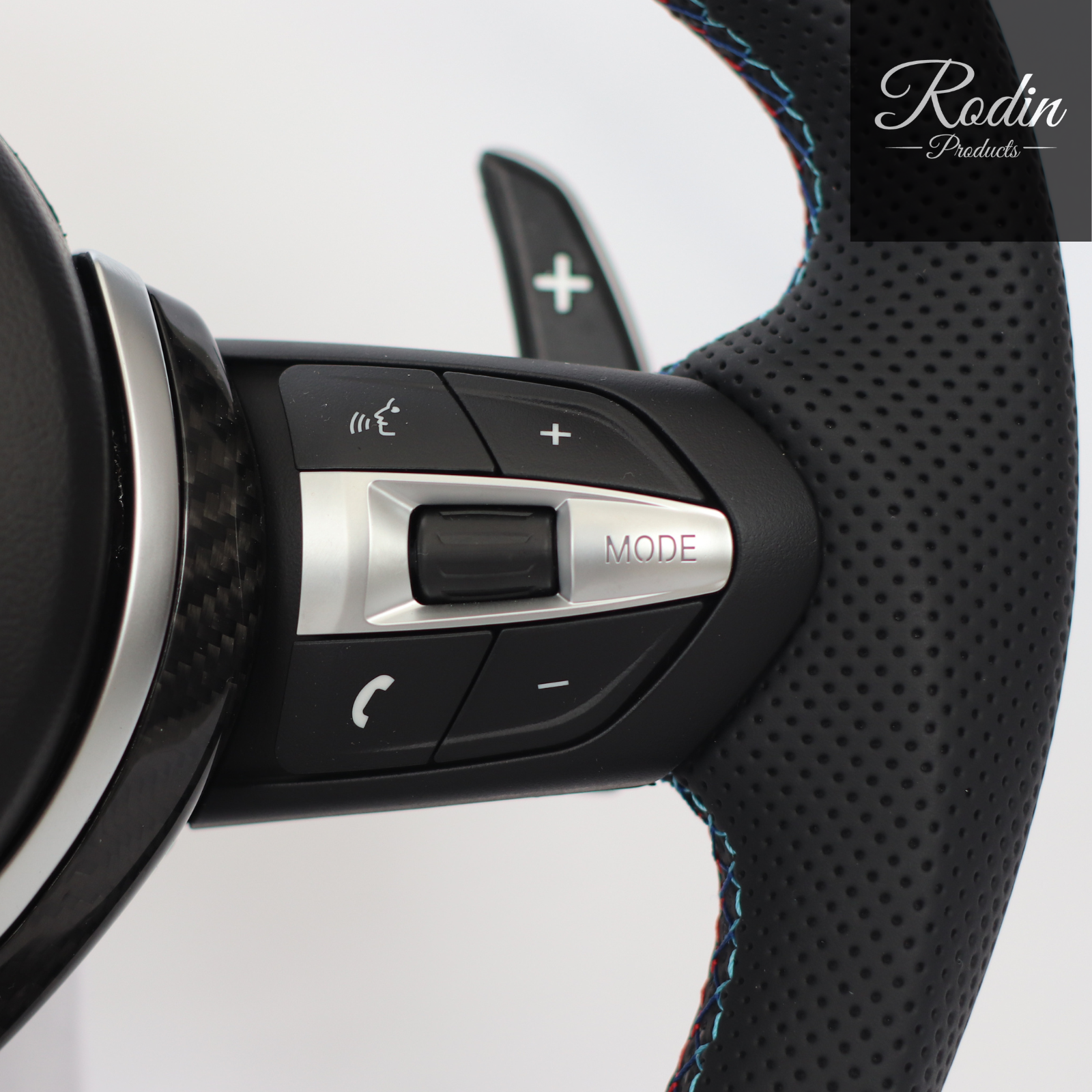 BMW M Performance Carbon Sportlenkrad – Premium Leder Veredelung für E-/F-Serie – Tasten und Bedienelemente von Rodin Products
