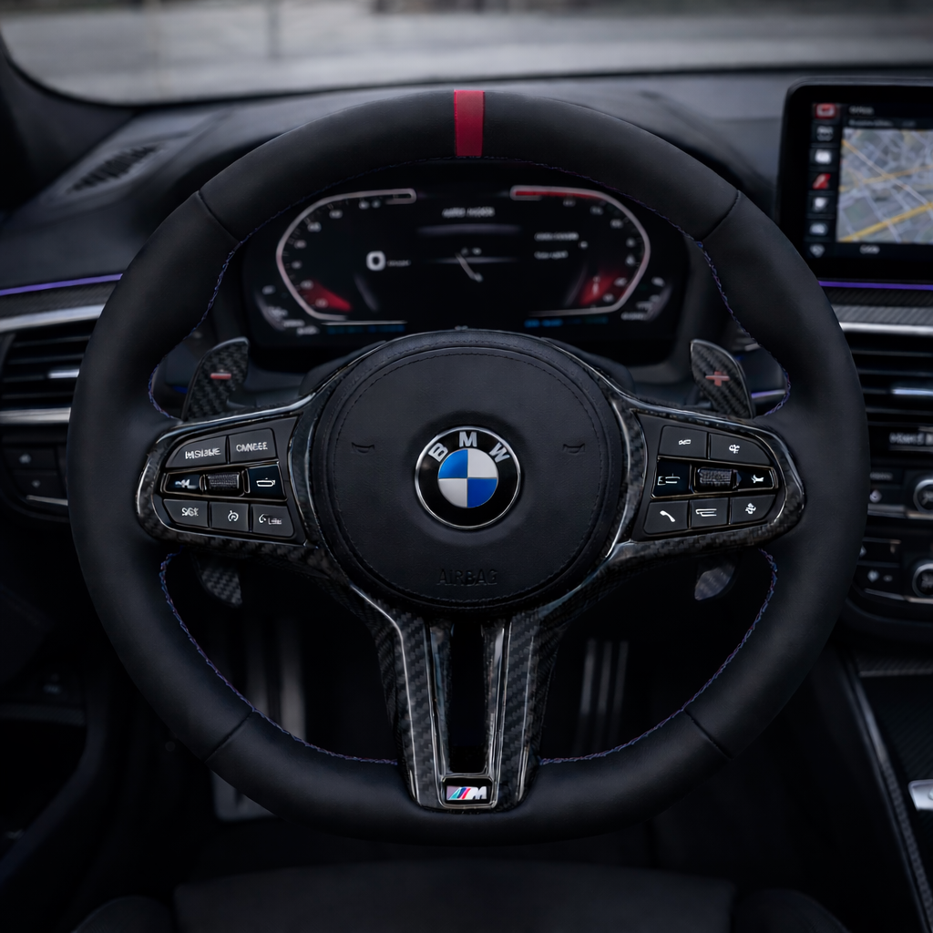 BMW M Performance Sportlenkrad Carbon All Black – G20 G21 G30 G31 | 12-Uhr