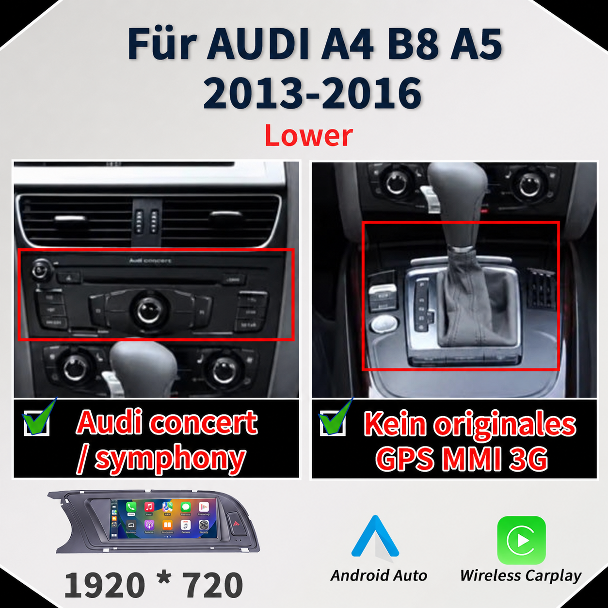 Linux CarPlay Display für Audi A4 B8 & A5 (2009–2016) - Bild 2