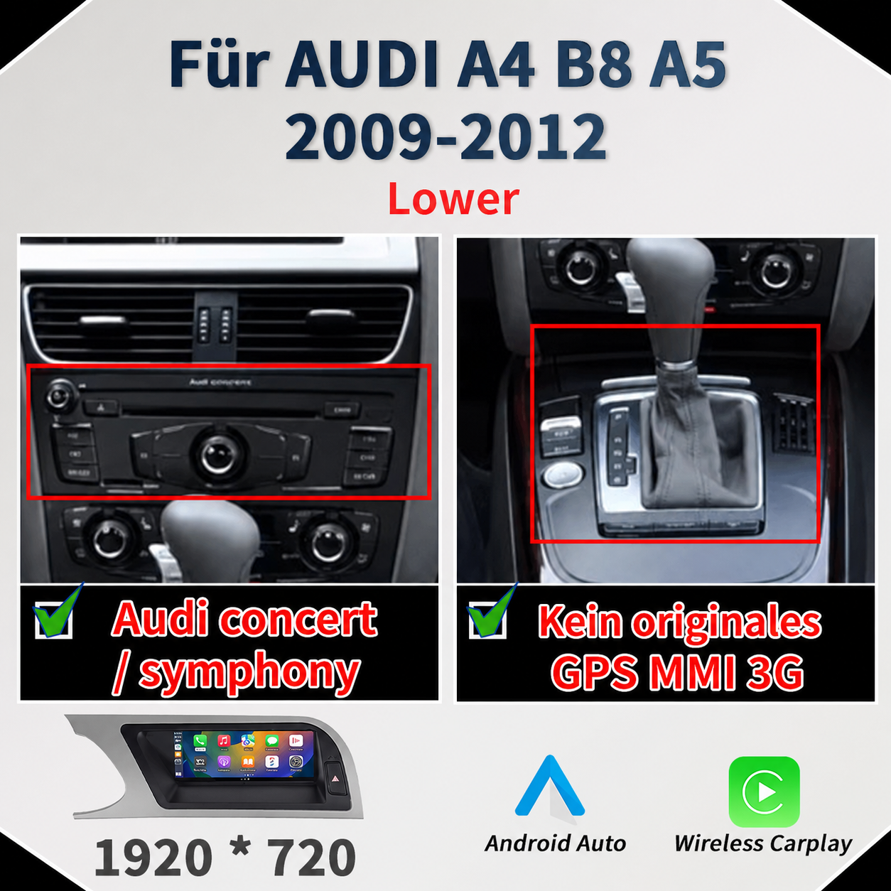 Linux CarPlay Display für Audi A4 B8 & A5 (2009–2016) - Bild 3