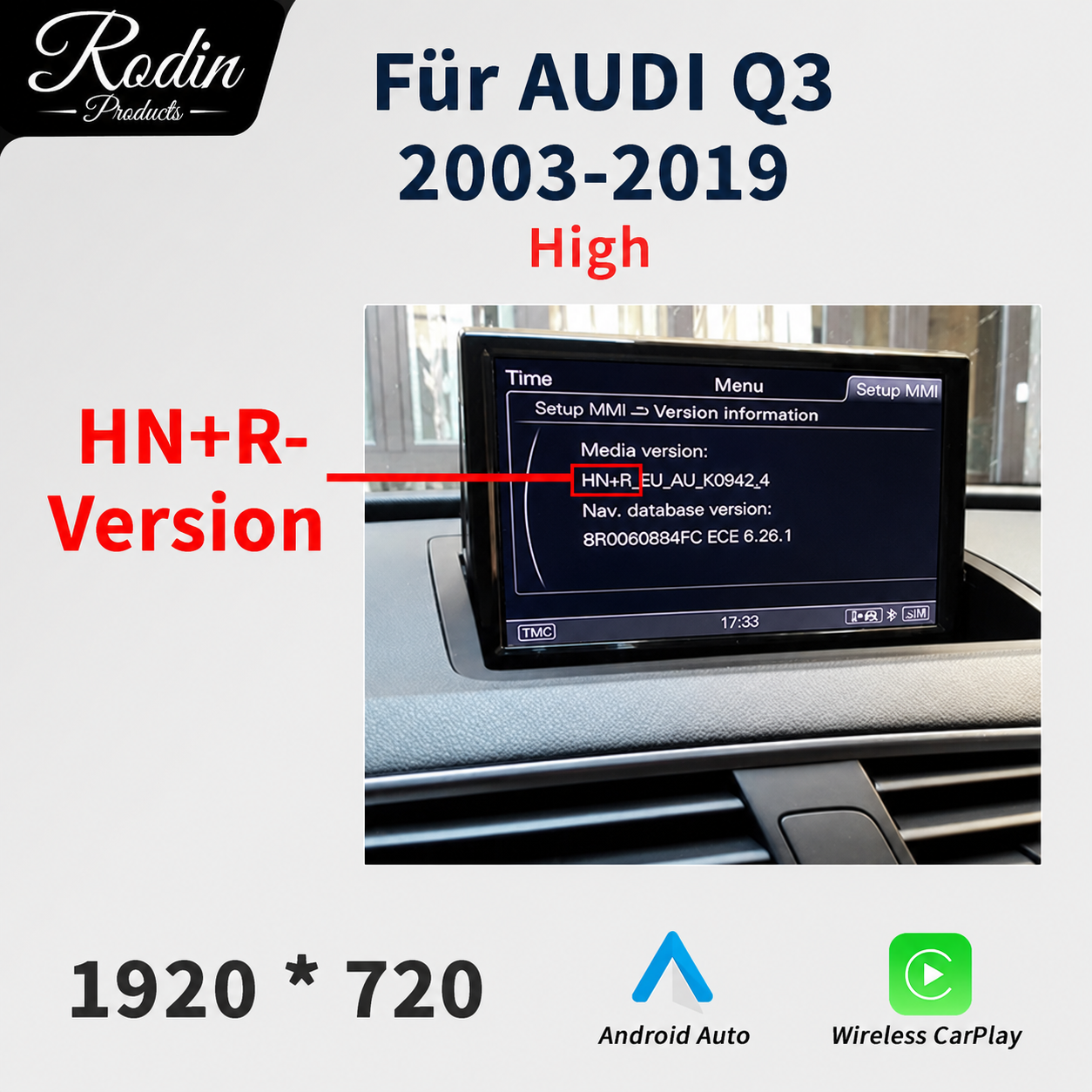 Linux CarPlay Display für Audi Q3 (2013–2019) - Bild 1