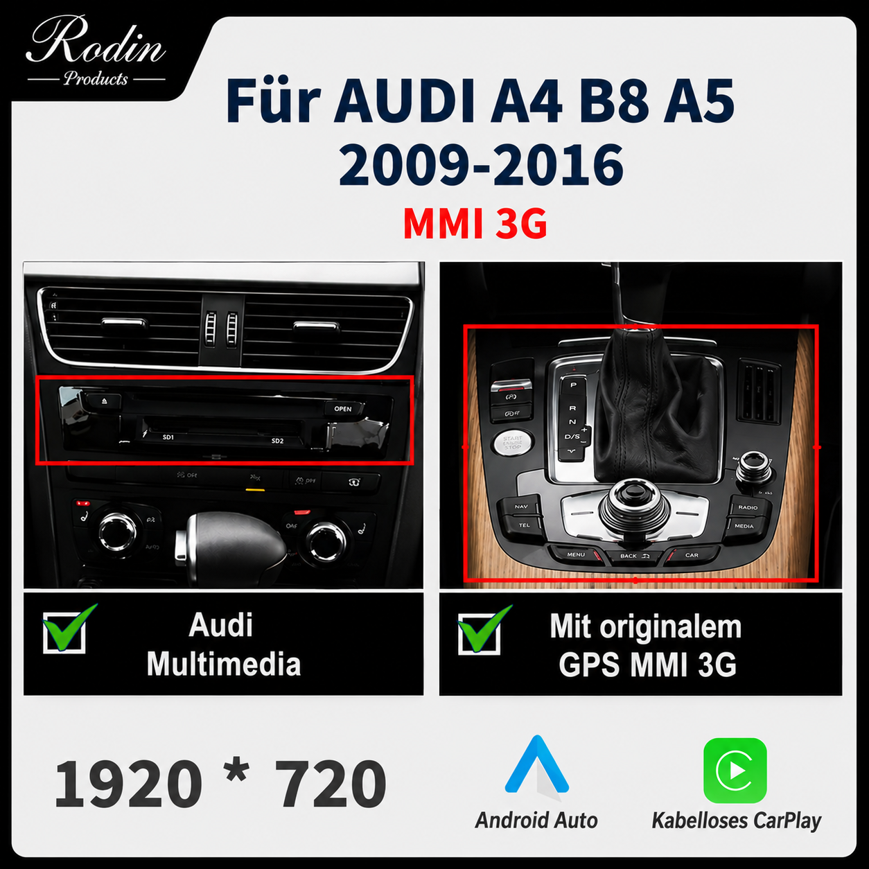 Linux CarPlay Display für Audi A4 B8 & A5 (2009–2016) - Bild 2