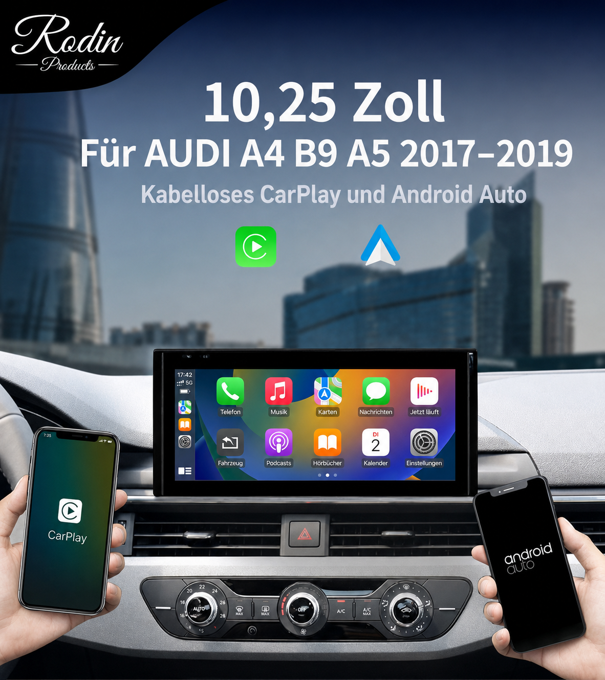 Linux CarPlay Display für Audi A4 B9 & A5 (2017–2019) - Bild 2