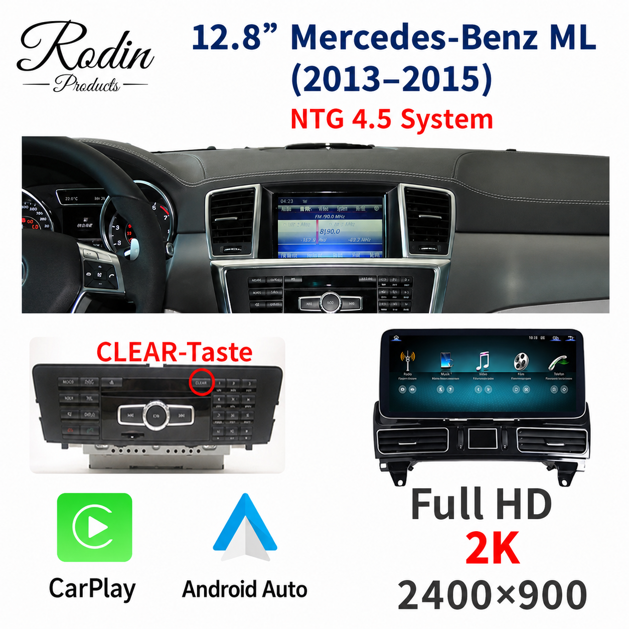 Mercedes ML / GLE 12,8″ Linux CarPlay Display - Bild 5