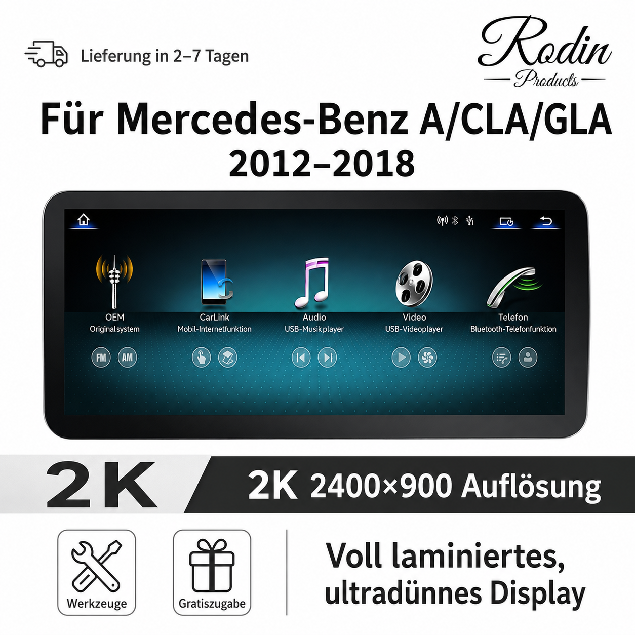 Lenkrad passend für Mercedes-Benz W176 – veredelte Ausführung – Ansicht 6