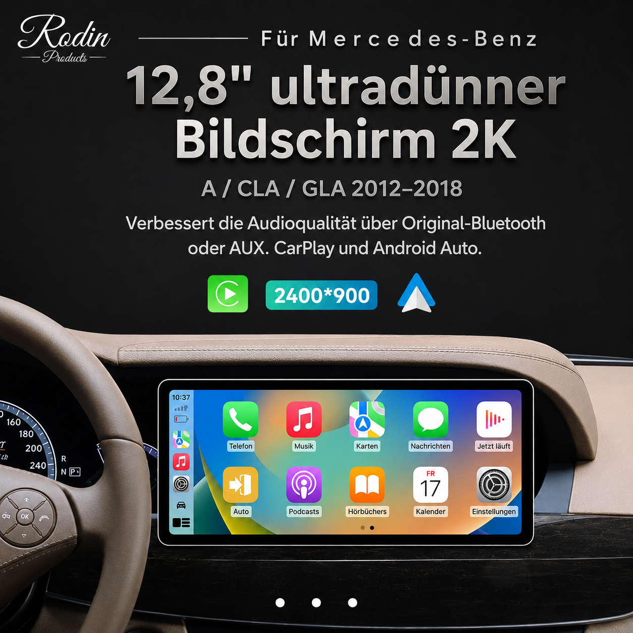 Lenkrad passend für Mercedes-Benz W176 – veredelte Ausführung – Ansicht 8