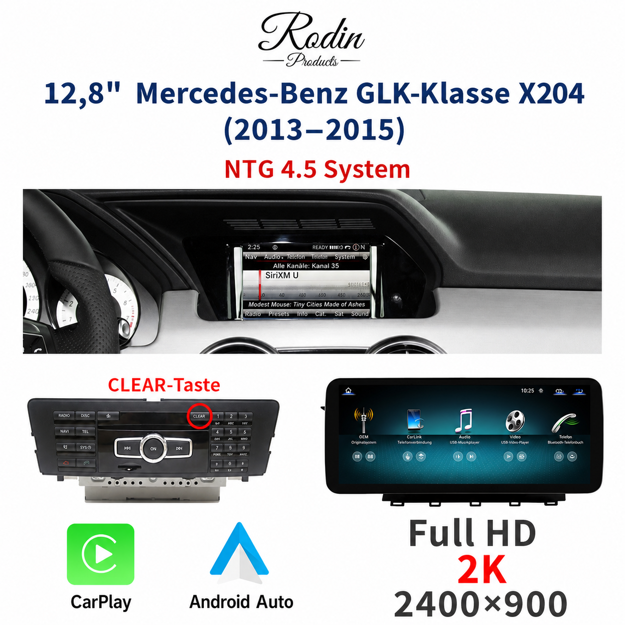 Mercedes GLK X204 12,8″ Linux CarPlay Display - Bild 5