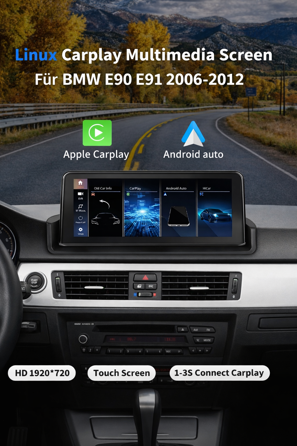 Linux CarPlay Display für BMW E90, E91 & E92 - Bild 3