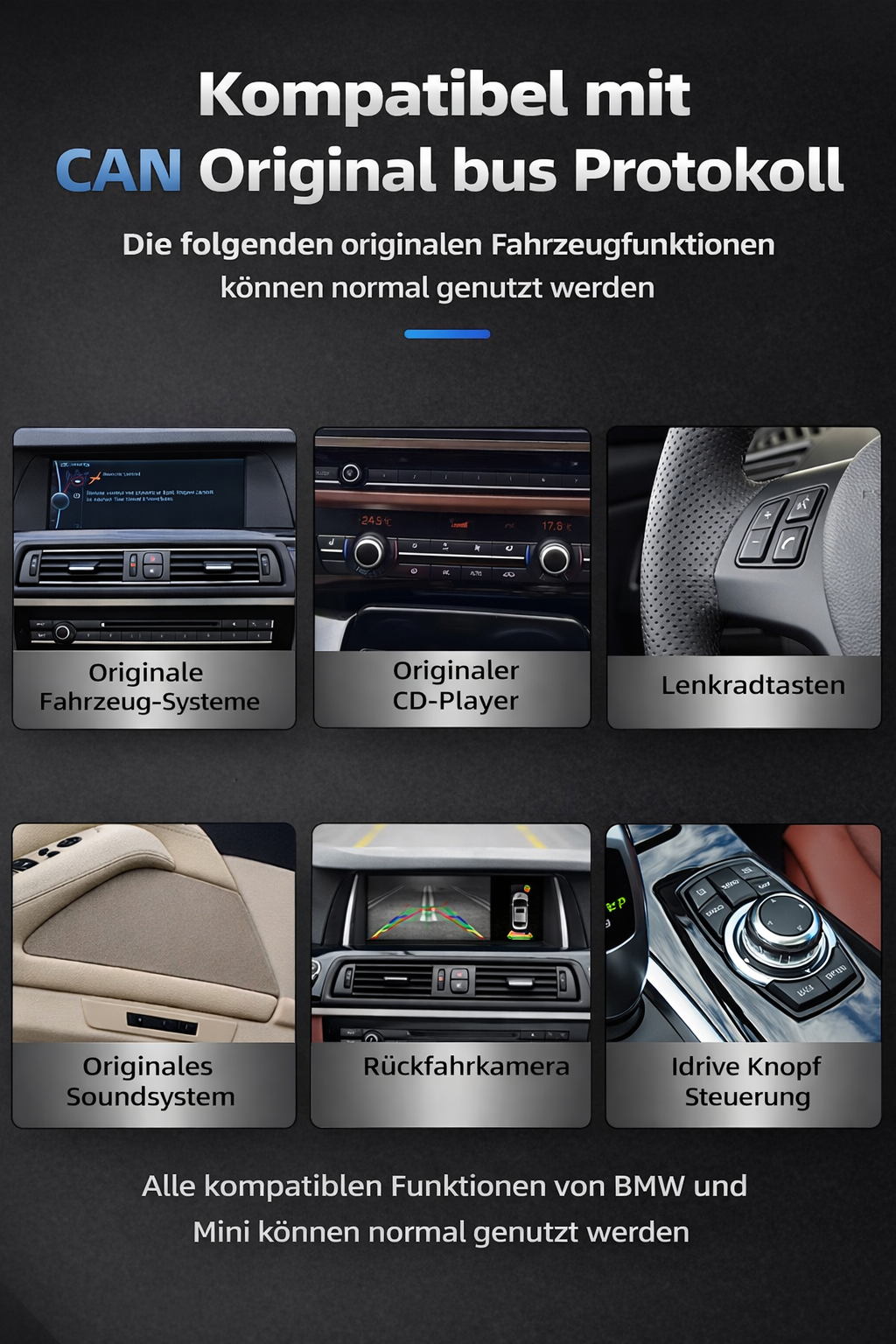 Lenkrad passend für BMW F10 F11 – veredelte Ausführung – Ansicht 8