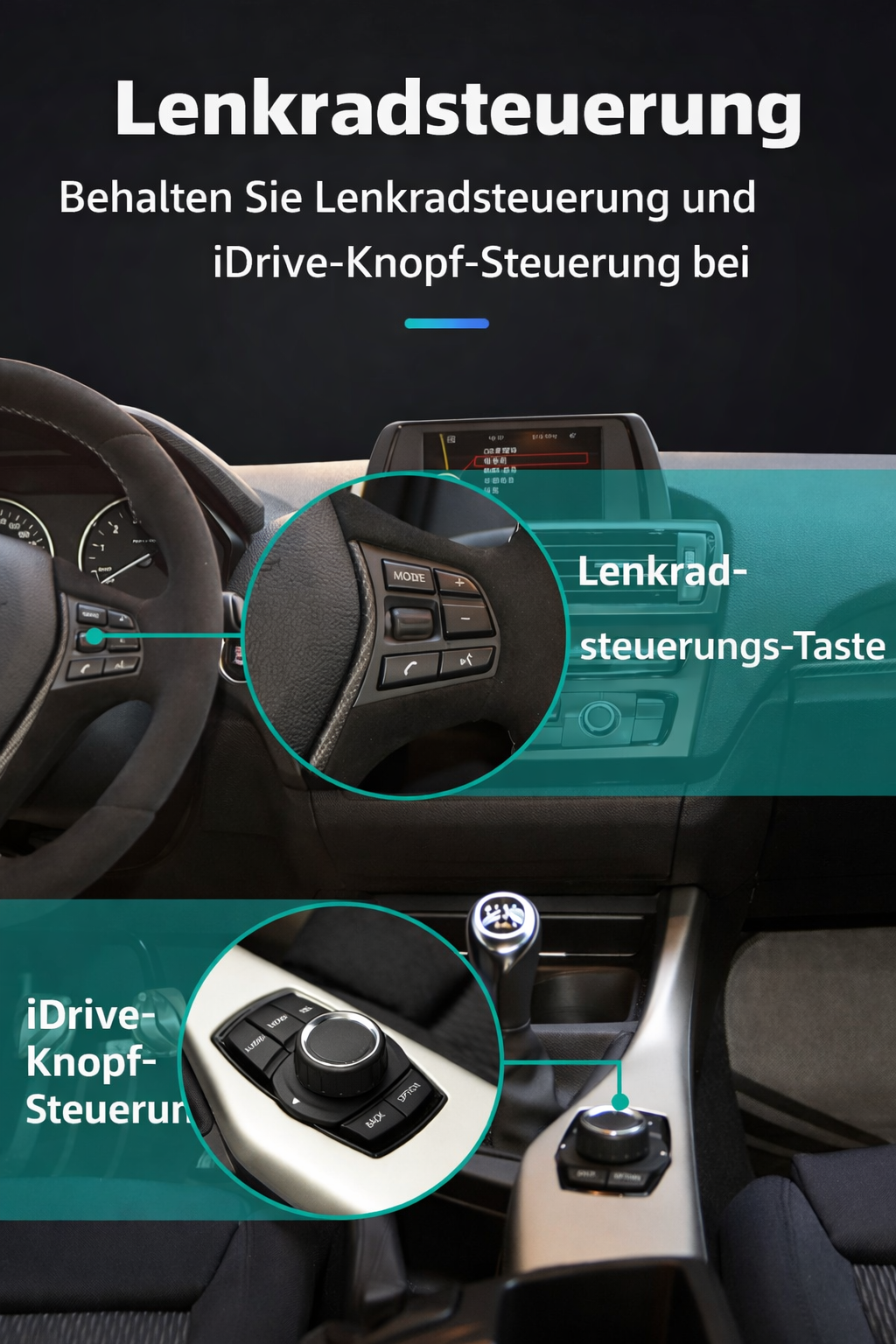 Lenkrad passend für BMW F20 F30 – veredelte Ausführung – Ansicht 8