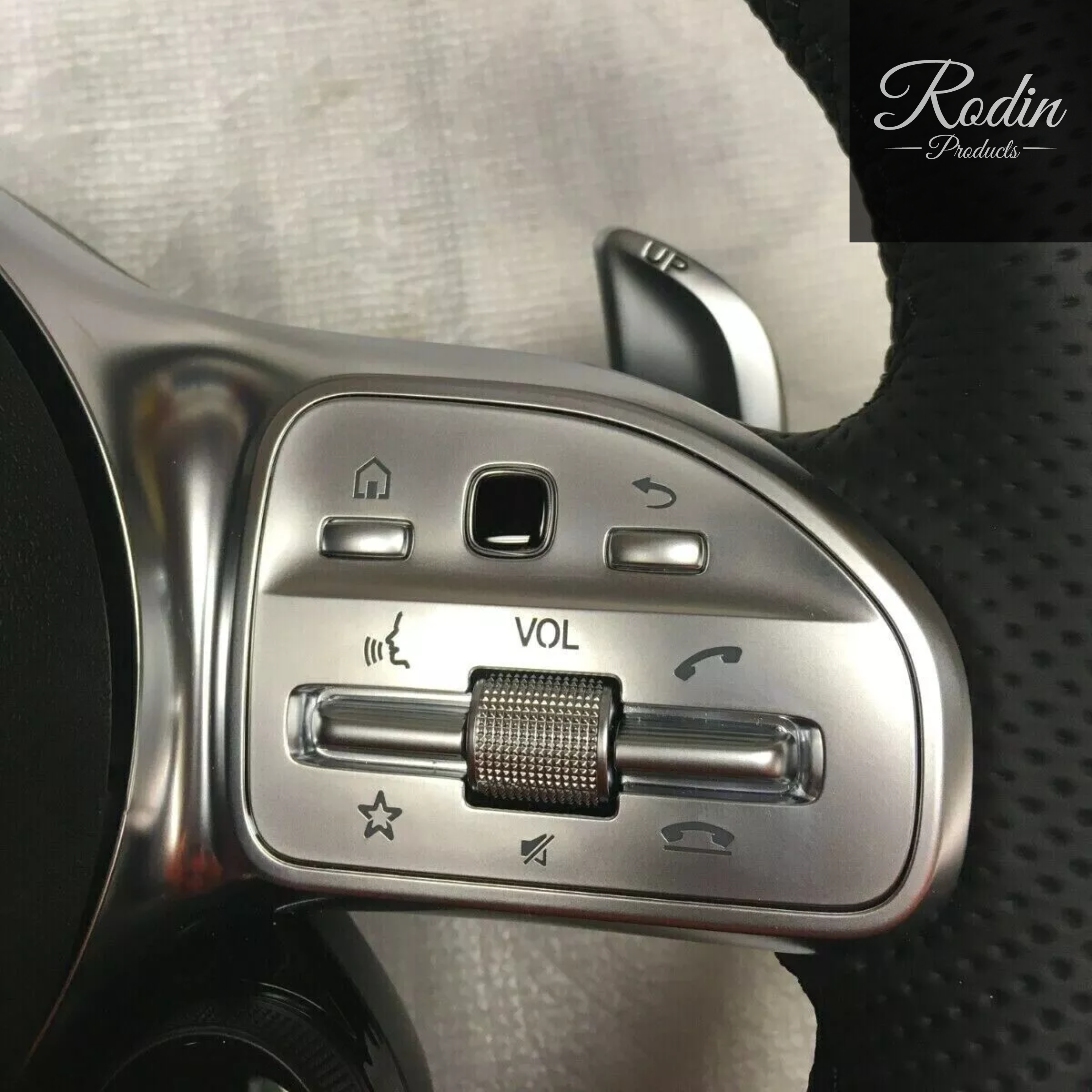 Mercedes-AMG Performance Lenkrad – OEM Driver Unit - Echtleder – Material-Detail von Rodin Products