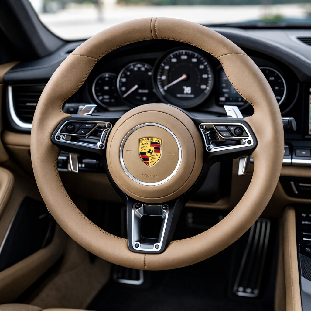 Porsche 911 (992) Performance Lederlenkrad – Beige - Schwarz - Bordeaux-Rot | Multifunktion