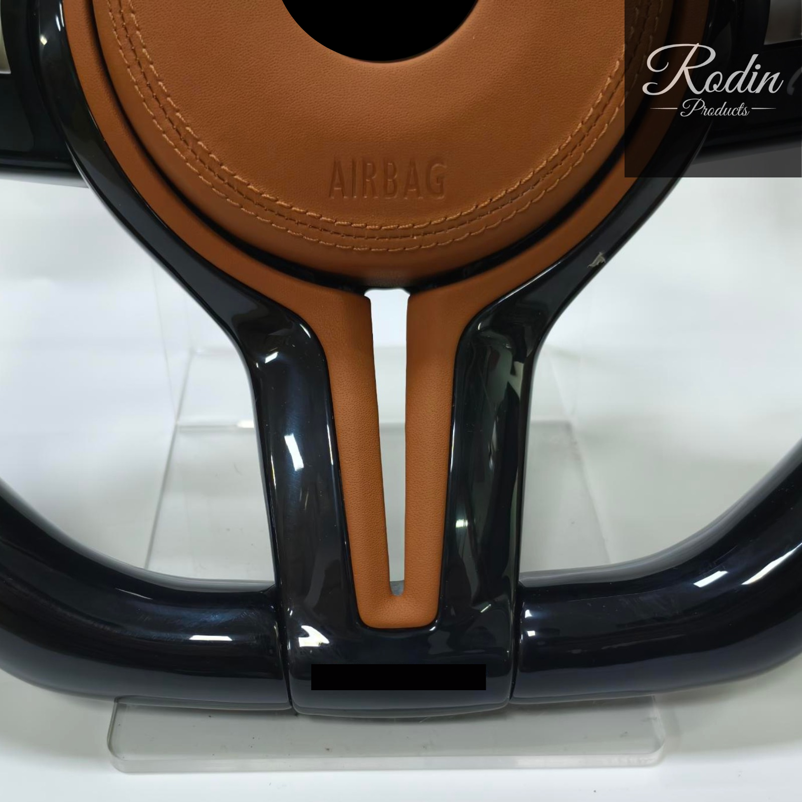 Sportlenkrad passend für BMW E-/F-Serie – braunes Leder – Tasten und Bedienelemente von Rodin Products