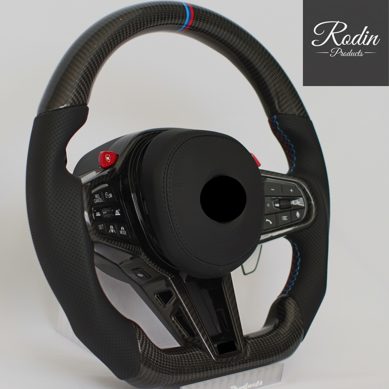 Sportlenkrad passend für BMW G-Serie – All Black & Carbon – Tasten und Bedienelemente von Rodin Products