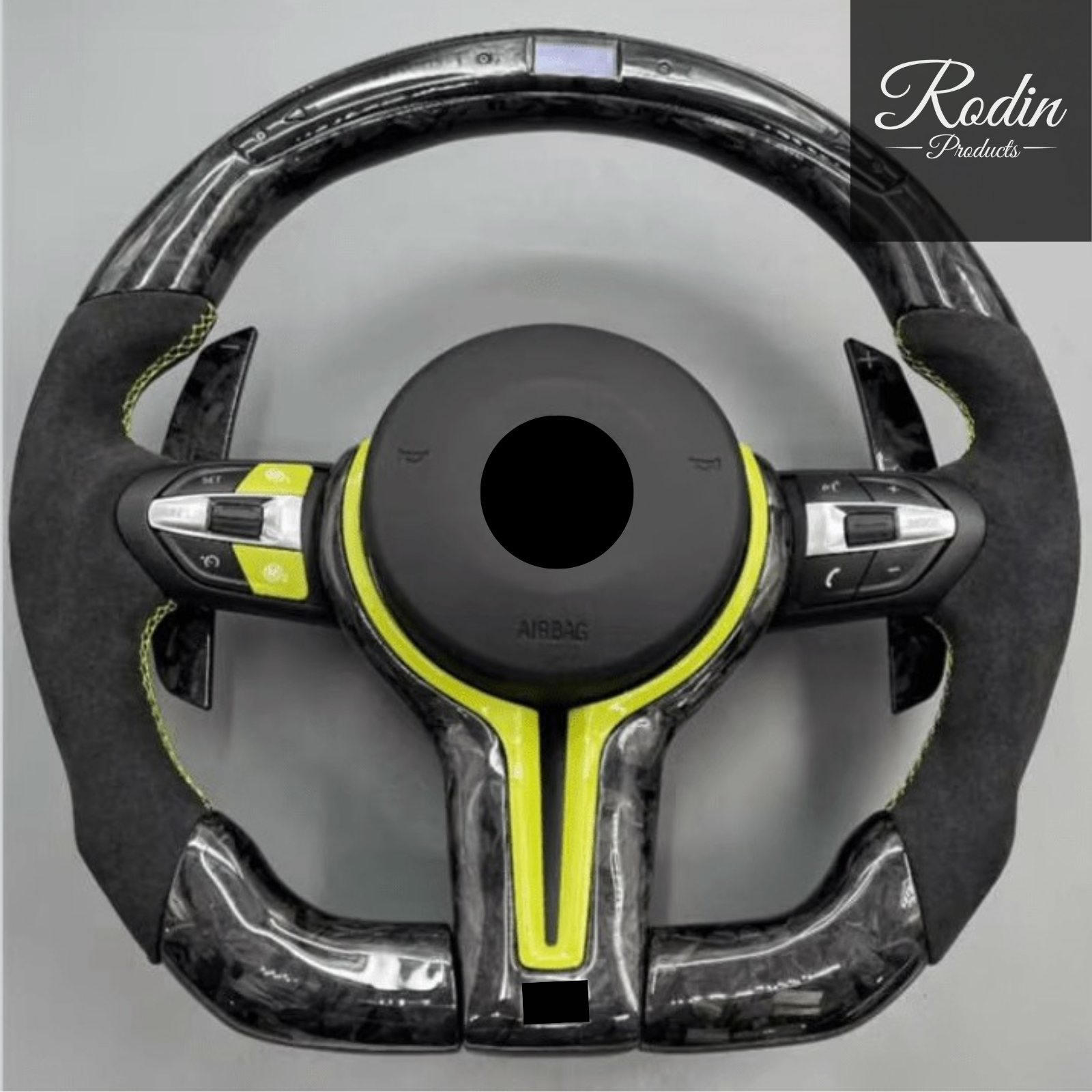 Sportlenkrad passend für BMW E-/F-Serie – Forged Carbon – Detailansicht von Rodin Products