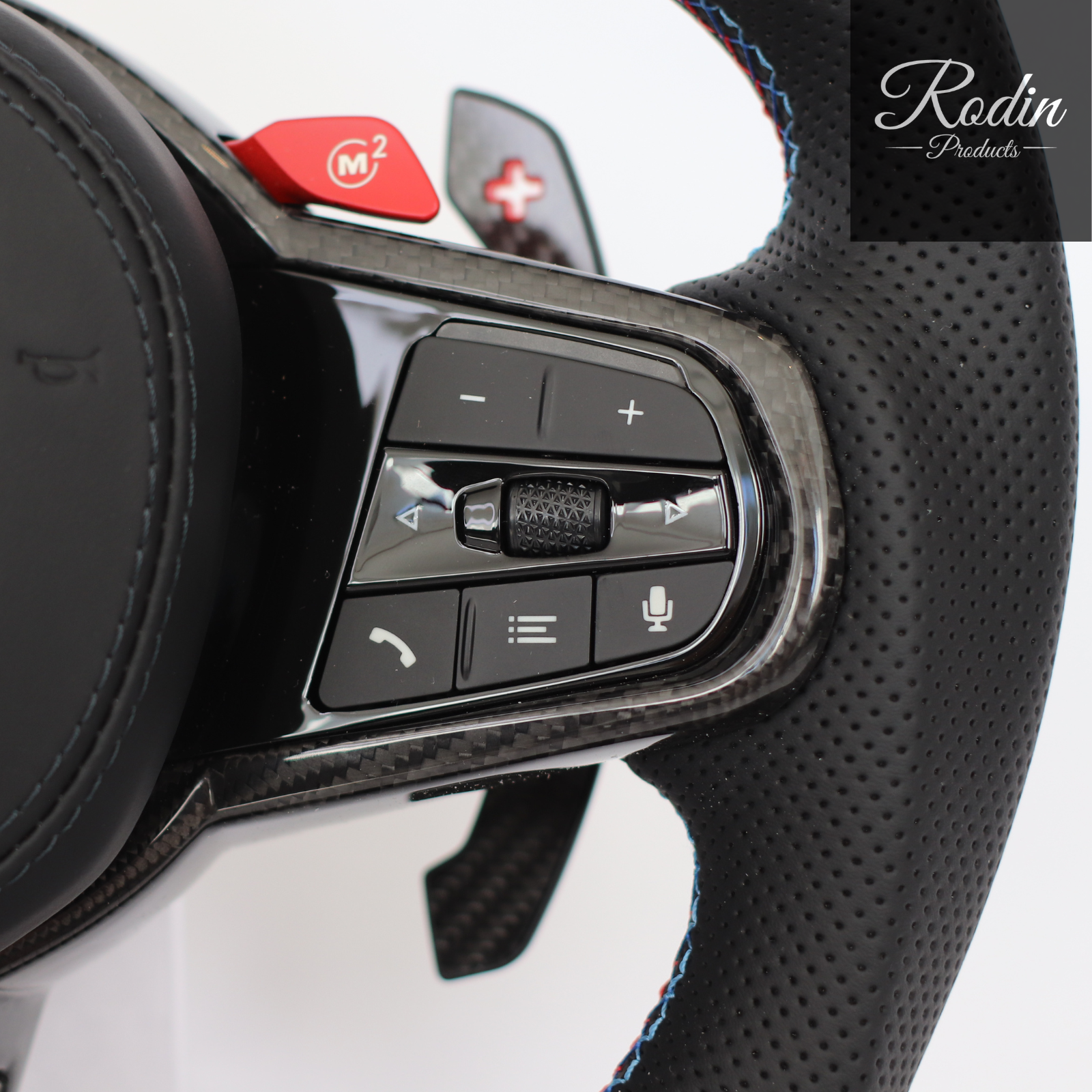 BMW M Performance Sportlenkrad Full Carbon All Black – 12-Uhr-Markierung – G-Serie – Material-Detail von Rodin Products
