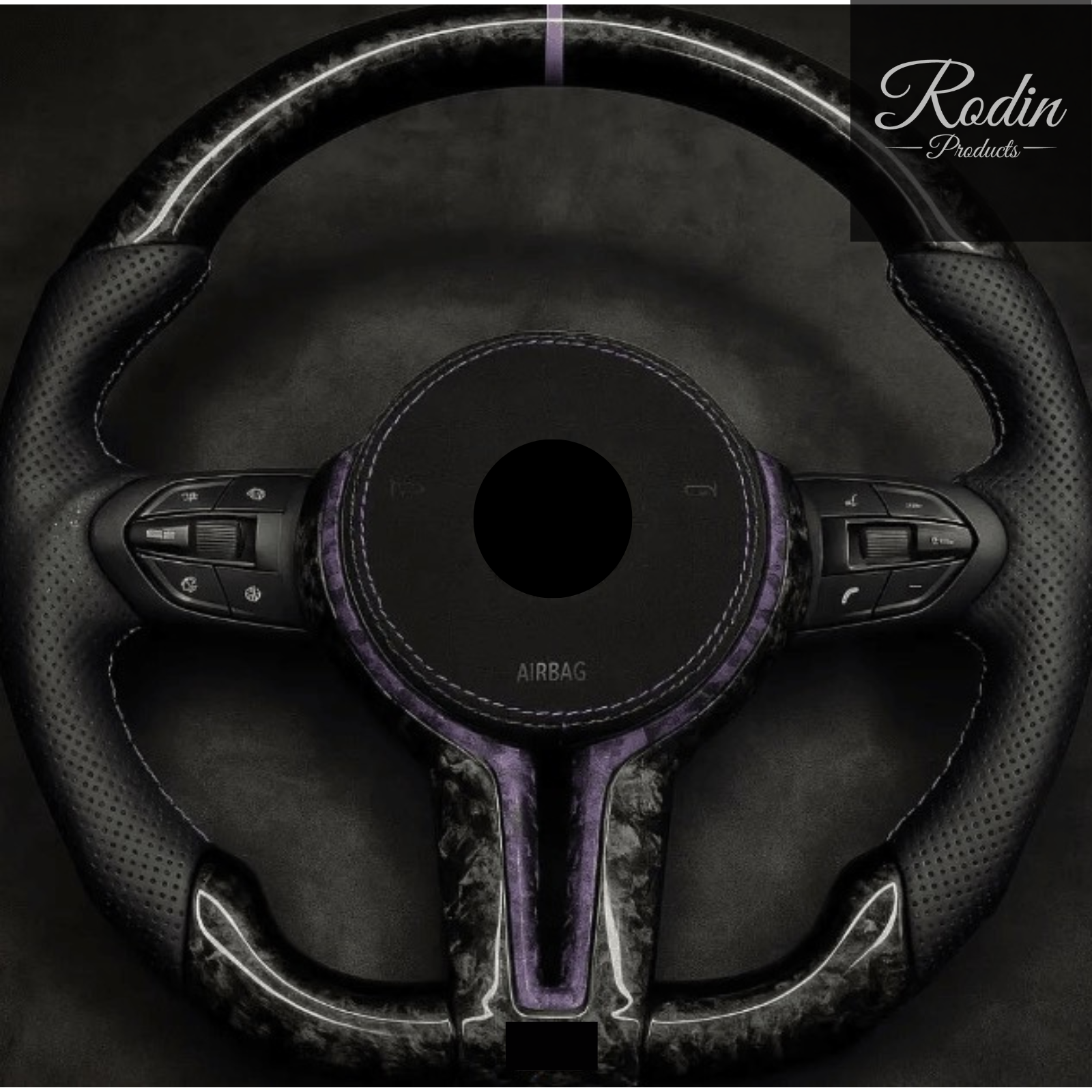 Sportlenkrad passend für BMW E-/F-Serie – Forged Carbon – Detailansicht von Rodin Products