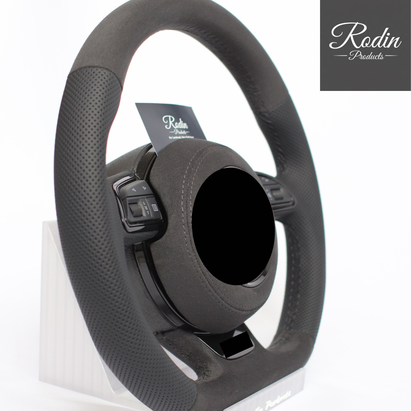 Lenkrad passend für Audi B9 – Alcantara & Leder & All Black – Ansicht 6