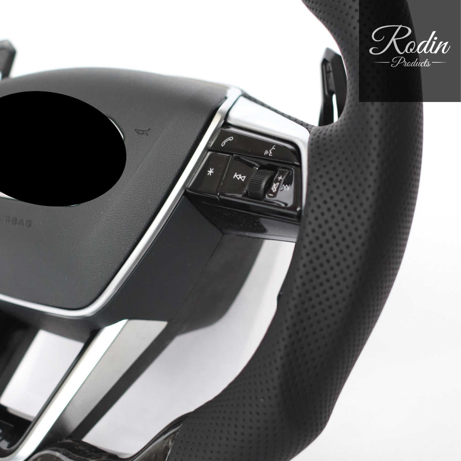 Lenkrad passend für Audi B9 – Forged Carbon & Carbon & All Black – Ansicht 5