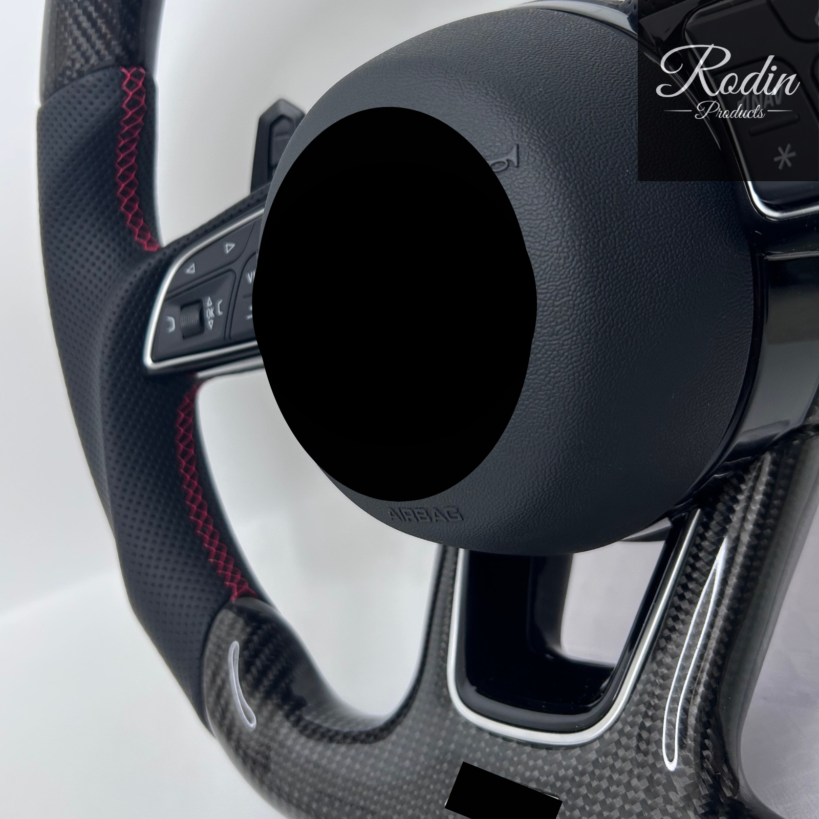 Lenkrad passend für Audi B9 – Carbon & 12-Uhr-Markierung – Ansicht 3