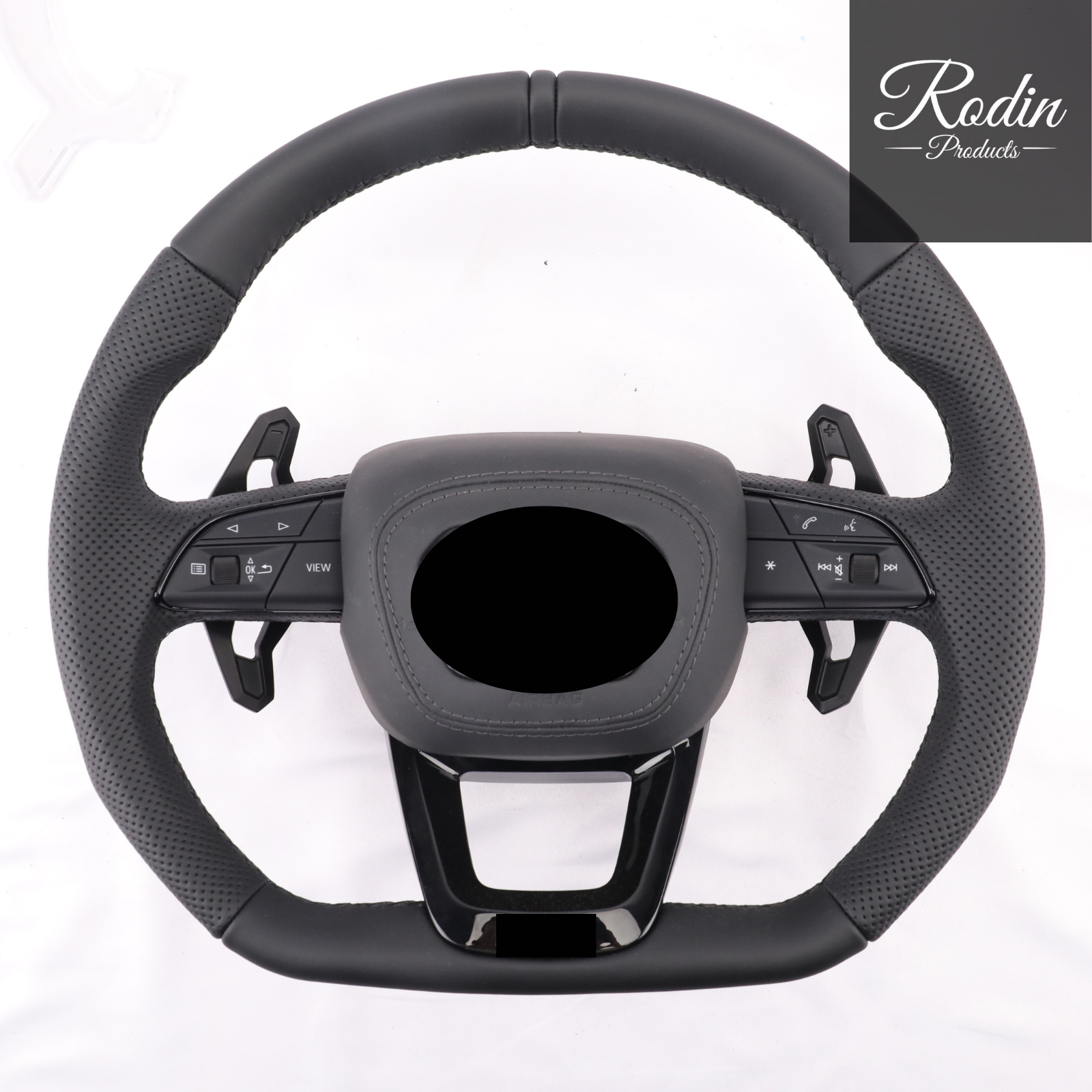 Lenkrad passend für Audi B9 – Leder & All Black – Ansicht 1