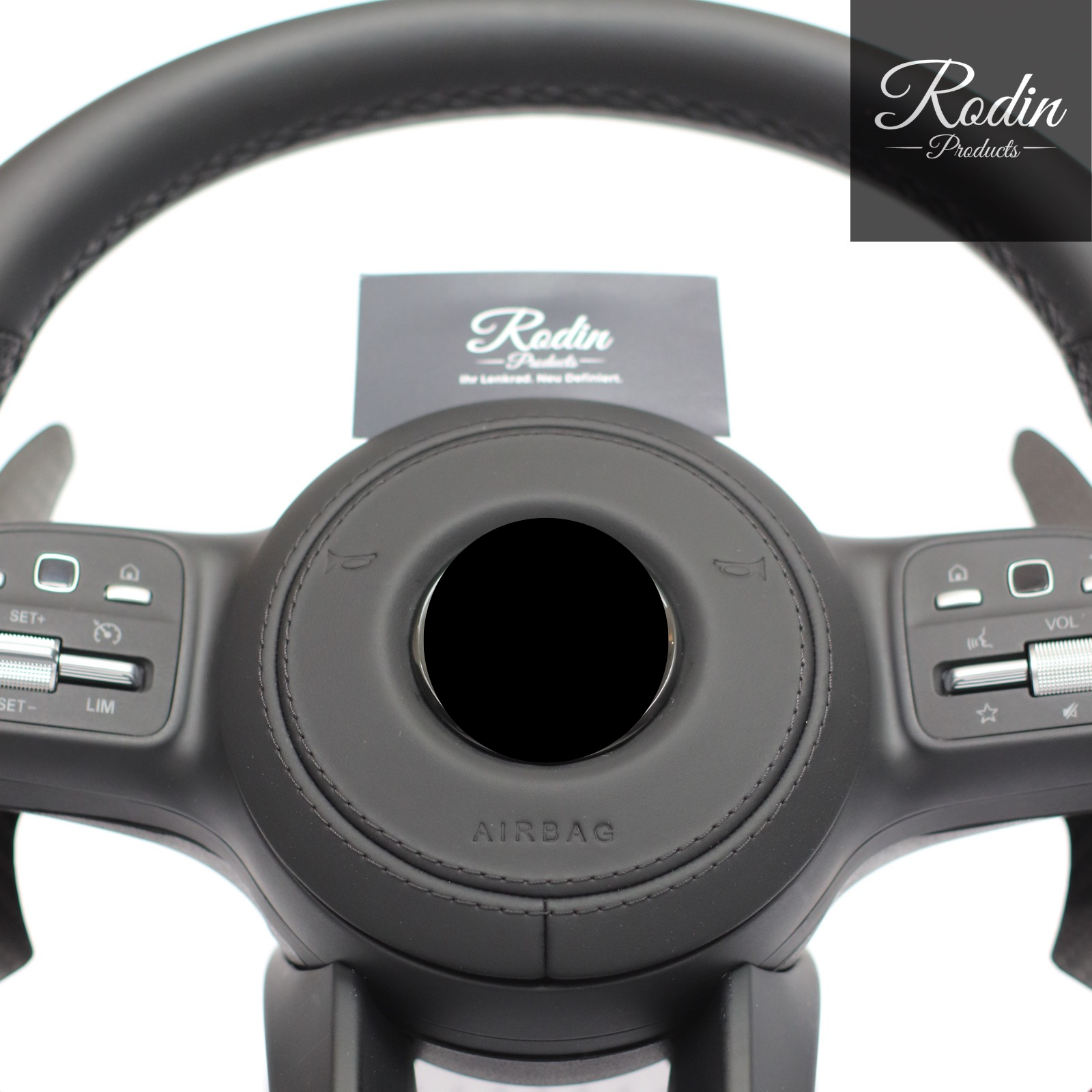 Lenkrad passend für Mercedes-Benz W177 W205 W213 W222 W463 – Carbon & All Black – Ansicht 3
