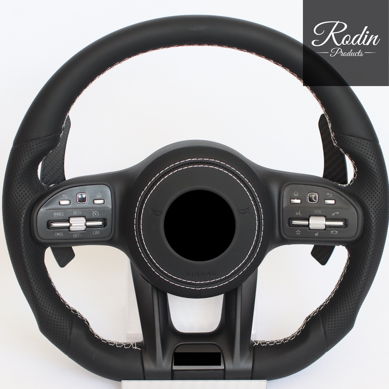 Lenkrad passend für Mercedes-Benz W177 W205 W213 W222 W463 – Carbon & All Black – Ansicht 1
