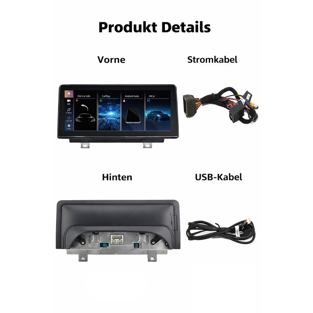 Linux CarPlay Display für BMW E90, E91 & E92 – Wireless Apple CarPlay & Android Auto (10,25")