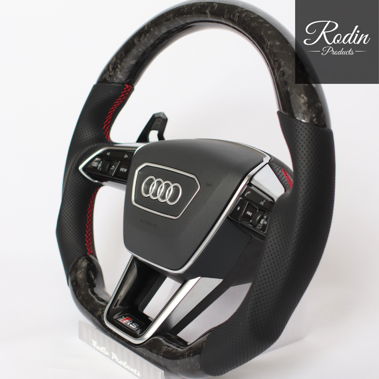 Audi B9 Forged Carbon All Black Performance Lenkrad ohne 12-Uhr-Markierung