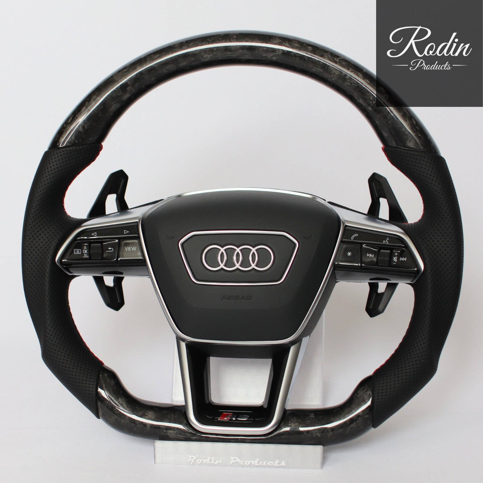Audi B9 Forged Carbon All Black Performance Lenkrad ohne 12-Uhr-Markierung
