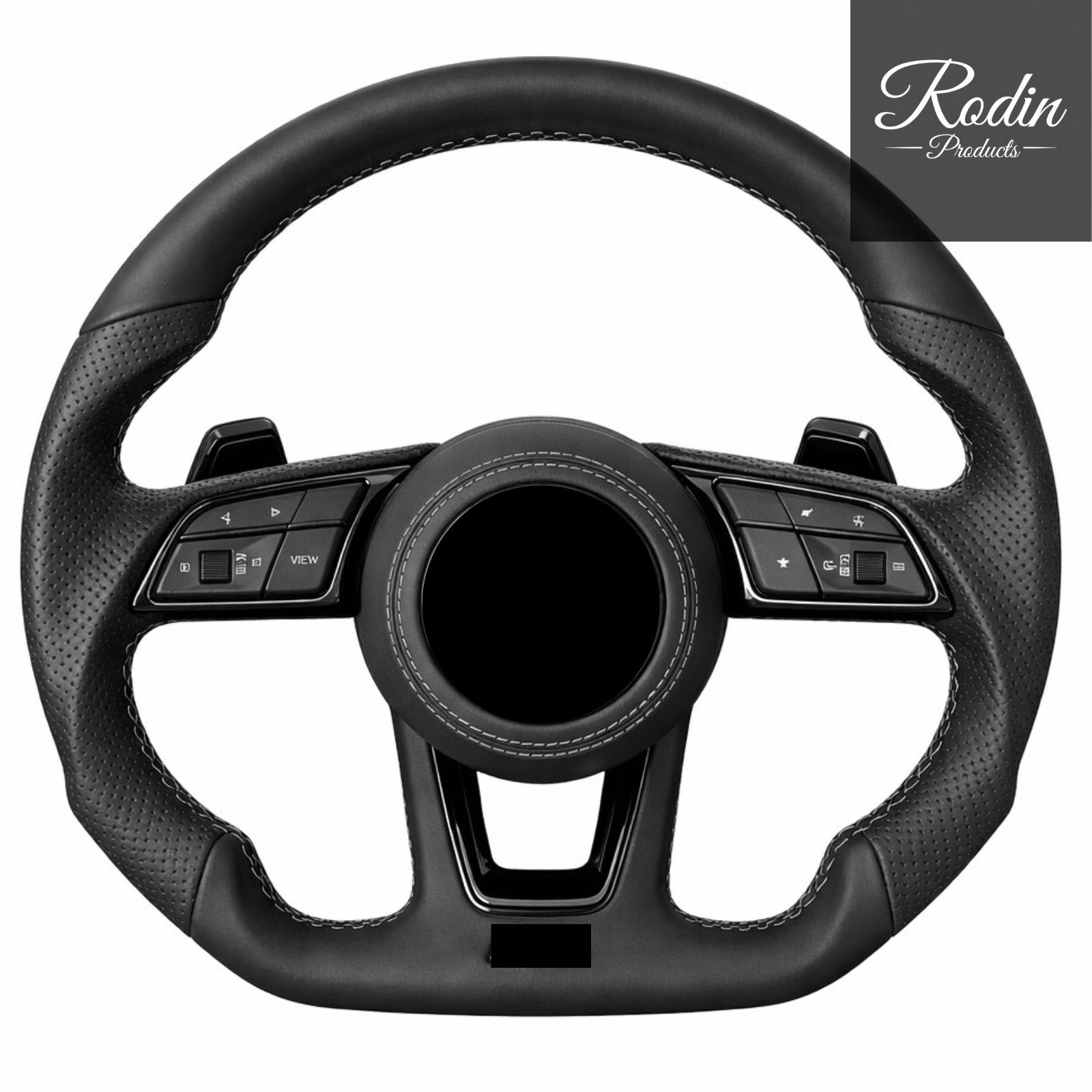 Lenkrad passend für Audi B9 – Leder & All Black – Ansicht 1