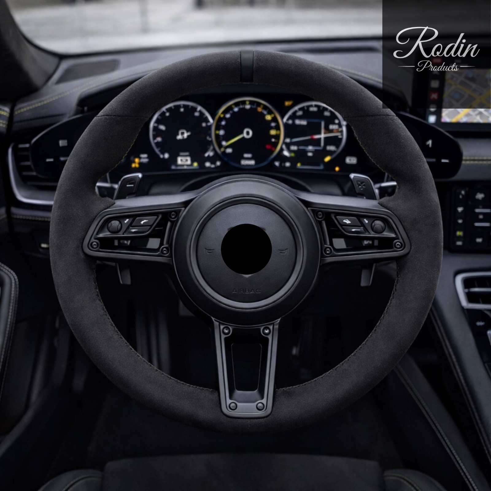 Lenkrad passend für Porsche ausgewählte Modelle – Alcantara & 12-Uhr-Markierung – Ansicht 2