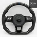 VW Golf 7 7.5 GTI R Lenkrad Flat Bottom Leder Schwarz – Frontansicht von Rodin Products