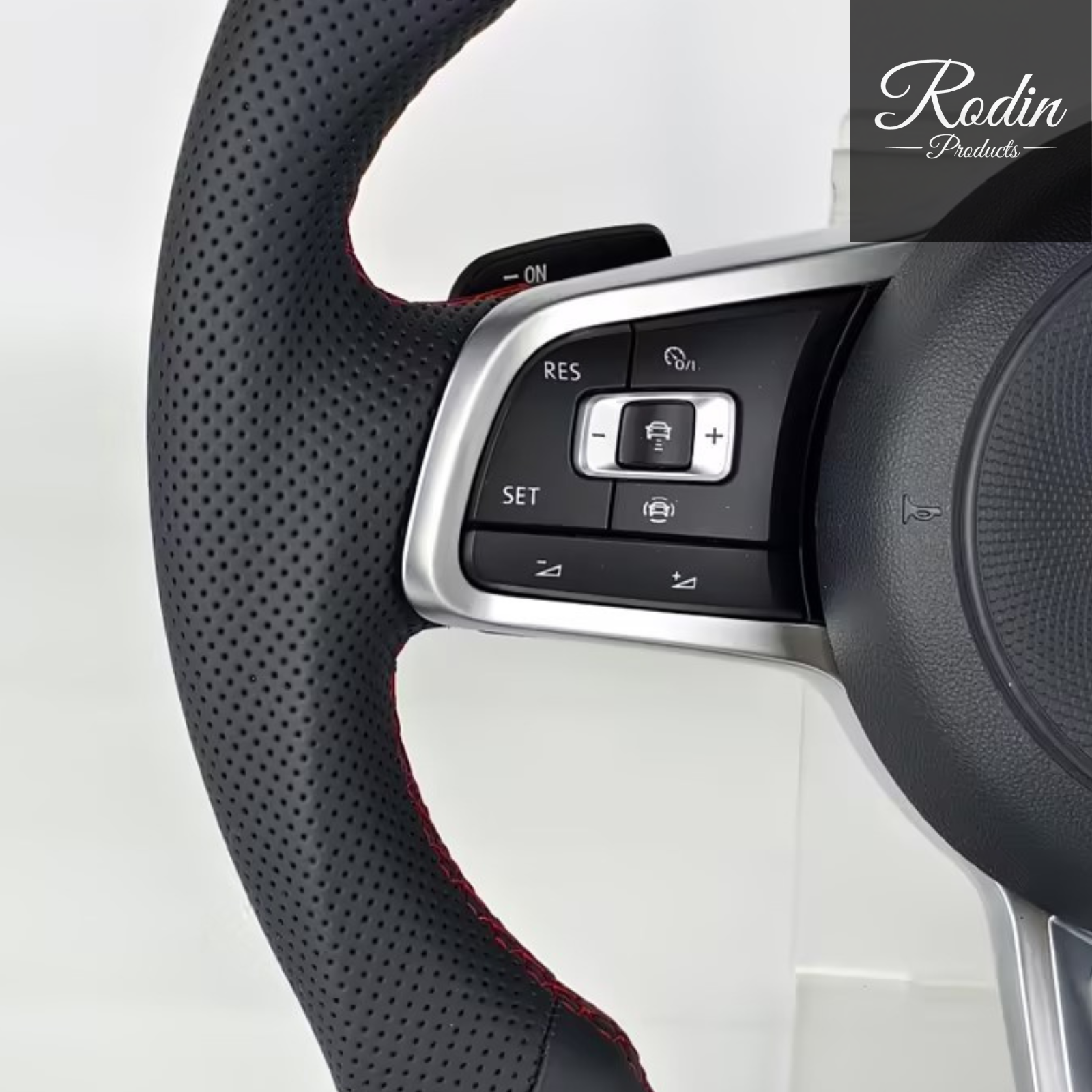 VW Golf 7 GTI R Flat Bottom Lenkrad | R-Line | Echtleder – Tasten und Bedienelemente von Rodin Products