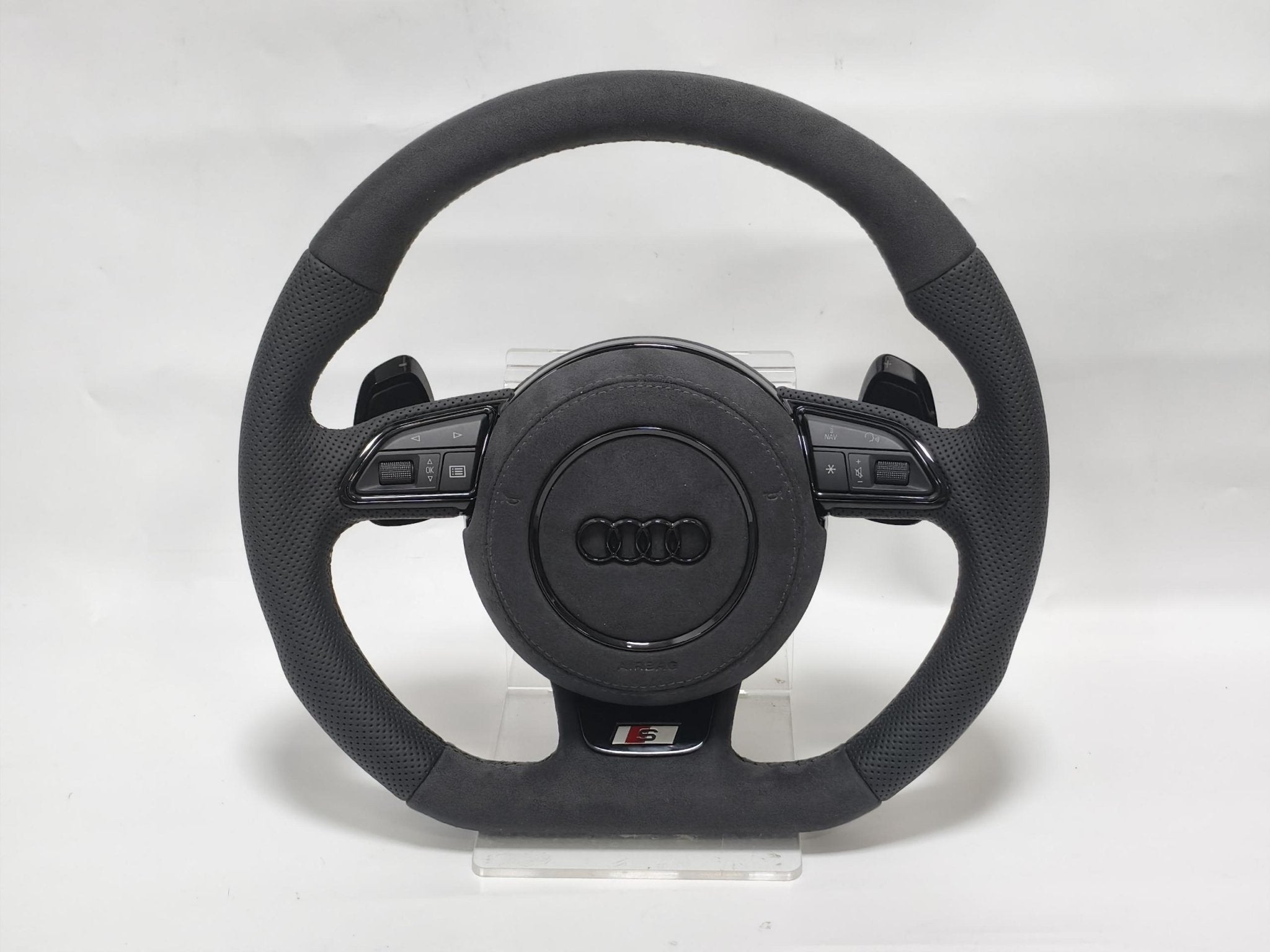 Audi Performance Lenkrad Flat - Bottom Alcantara & Perforiertes Leder – Custom Upgrade für A3, A4 B8, A5, A6 C7, Q3, TT - Rodin Products