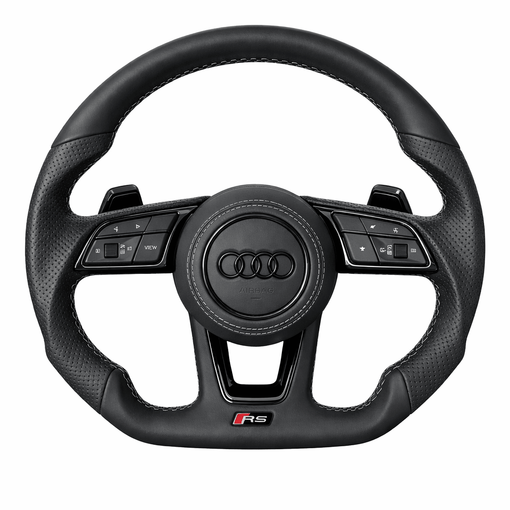 Audi RS Performance Lederlenkrad – Schwarz | Flat - Bottom | Multifunktion | B9 - Rodin Products
