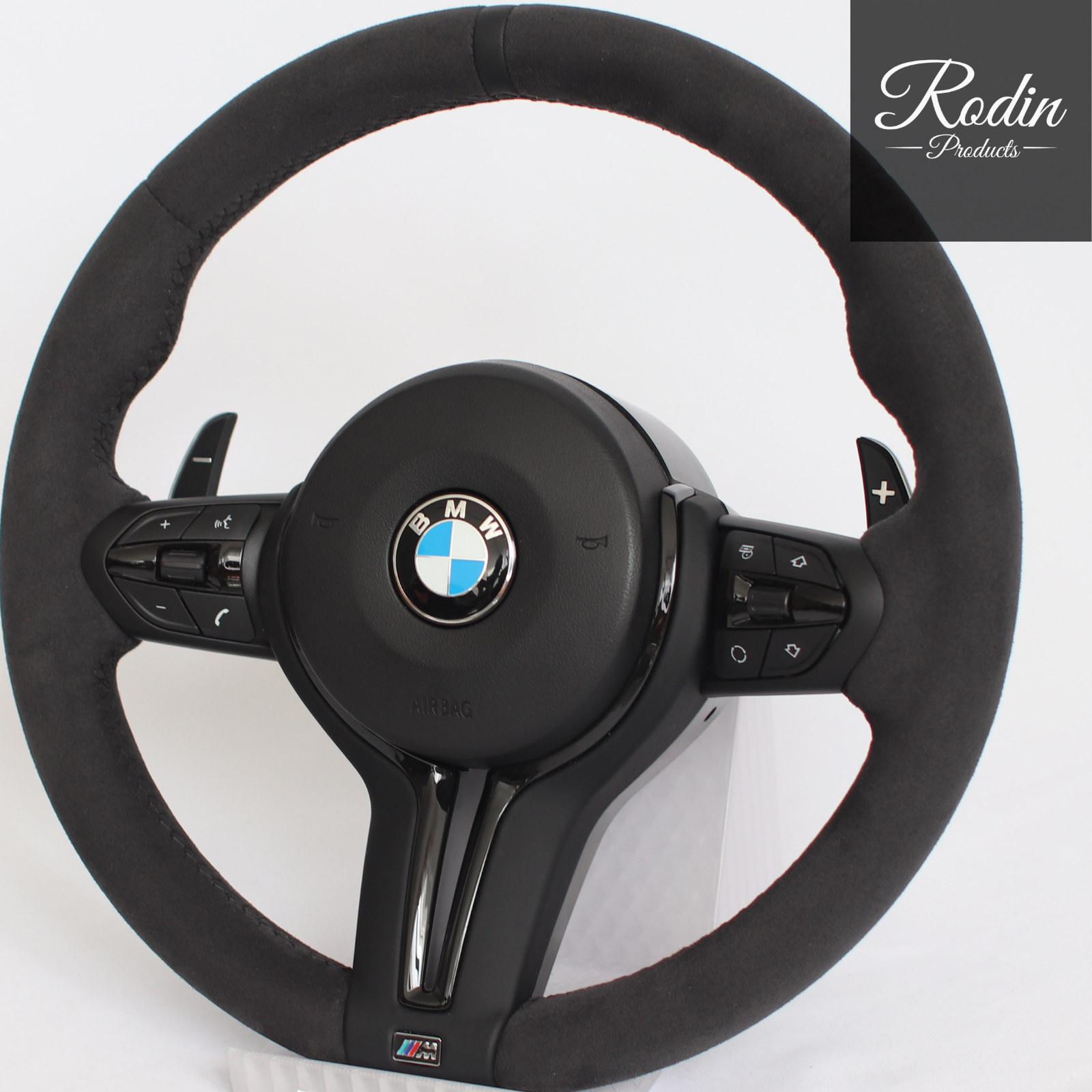 BMW M Performance Sportlenkrad Full Alcantara All Black | Für BMW E- & F-Modelle – Detailansicht von Rodin Products