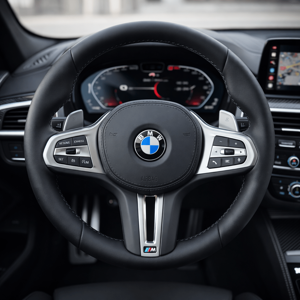 BMW M Performance Sportlenkrad Leder mit M-Naht – G-Serie – Frontansicht von Rodin Products