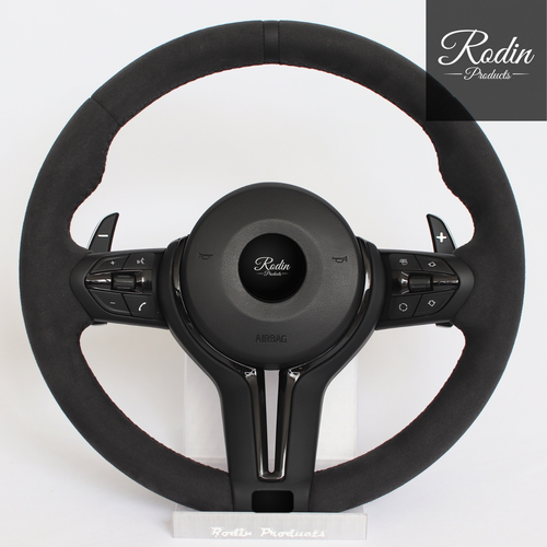 Sportlenkrad passend für BMW E-/F-Serie – All Black – Frontansicht von Rodin Products