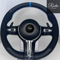 Sportlenkrad passend für BMW E-/F-Serie – Carbon & Alcantara – Frontansicht von Rodin Products