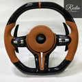 Sportlenkrad passend für BMW E-/F-Serie – braunes Leder – Frontansicht von Rodin Products