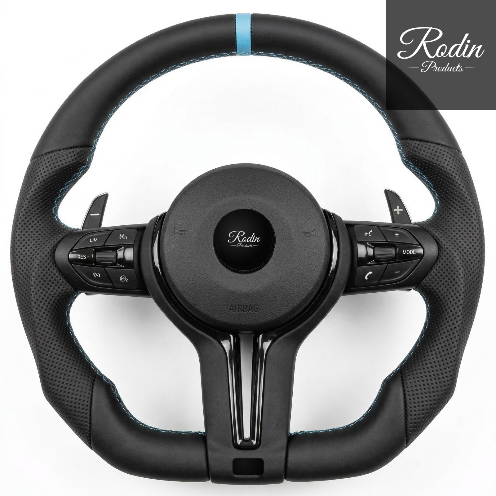 Sportlenkrad passend für BMW E-/F-Serie – Leder – Frontansicht von Rodin Products