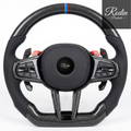 Sportlenkrad passend für BMW G-Serie – All Black & Carbon – Frontansicht von Rodin Products