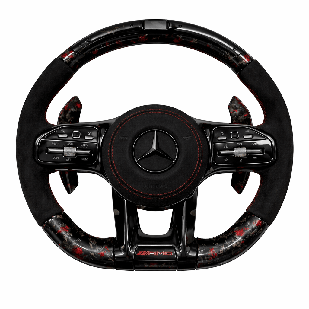 Mercedes-AMG Performance Lenkrad Forged Carbon LED – Frontansicht von Rodin Products