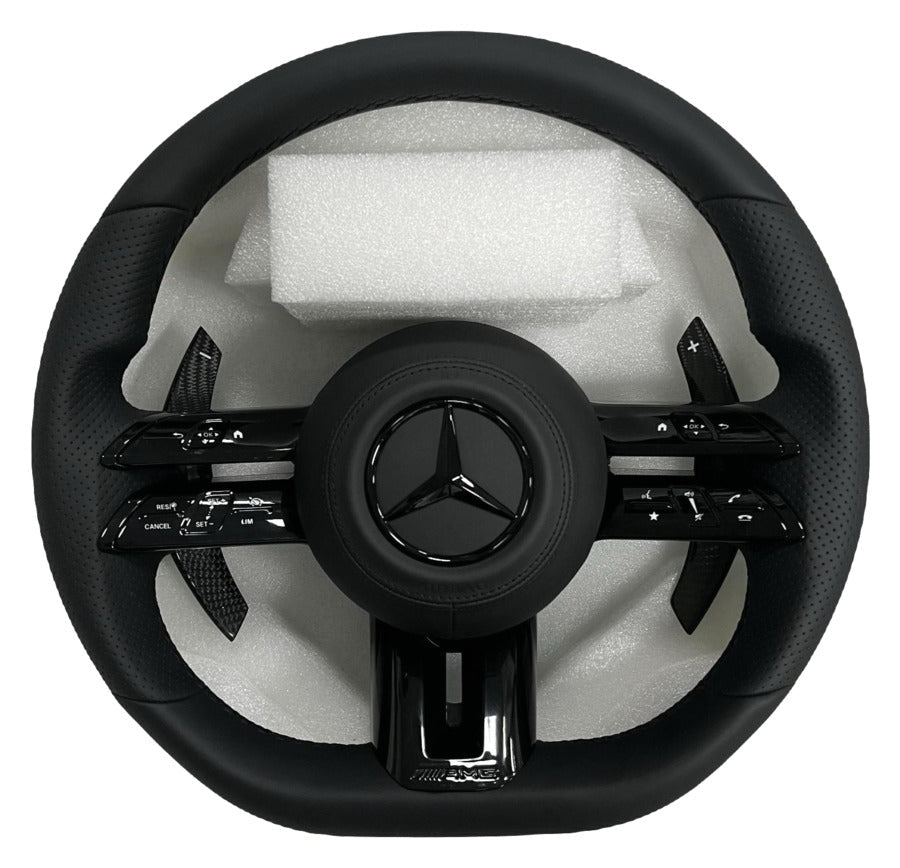 Mercedes AMG Sportlenkrad – Leder Veredelung (All Black) - Rodin Products