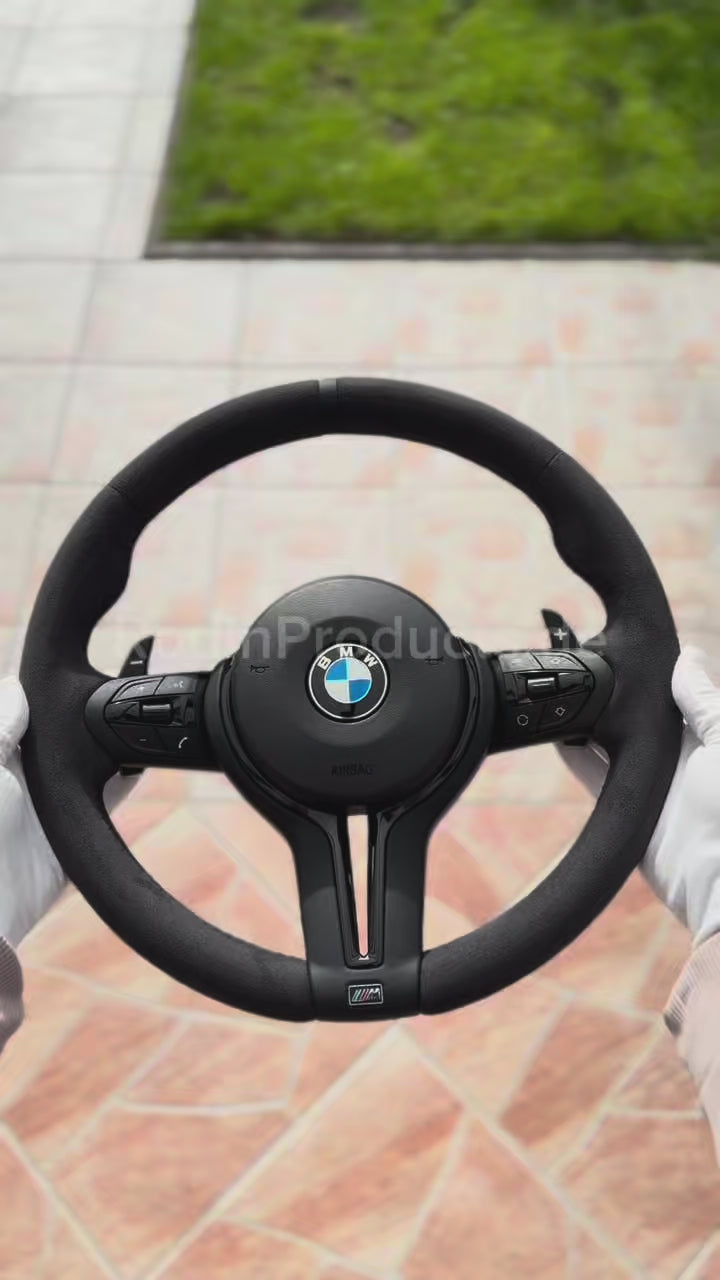 BMW M Performance Lenkrad Alcantara schwarz – Vorschau Video mit Schaltpedalen und 12 Uhr Markierung für E und F Modelle